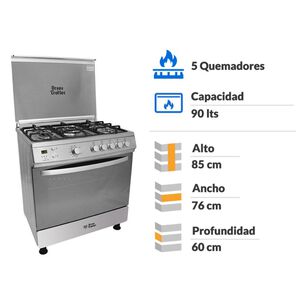 Cocina A Gas Ursus Trotter UT EURO80 PR / 5 Quemadores